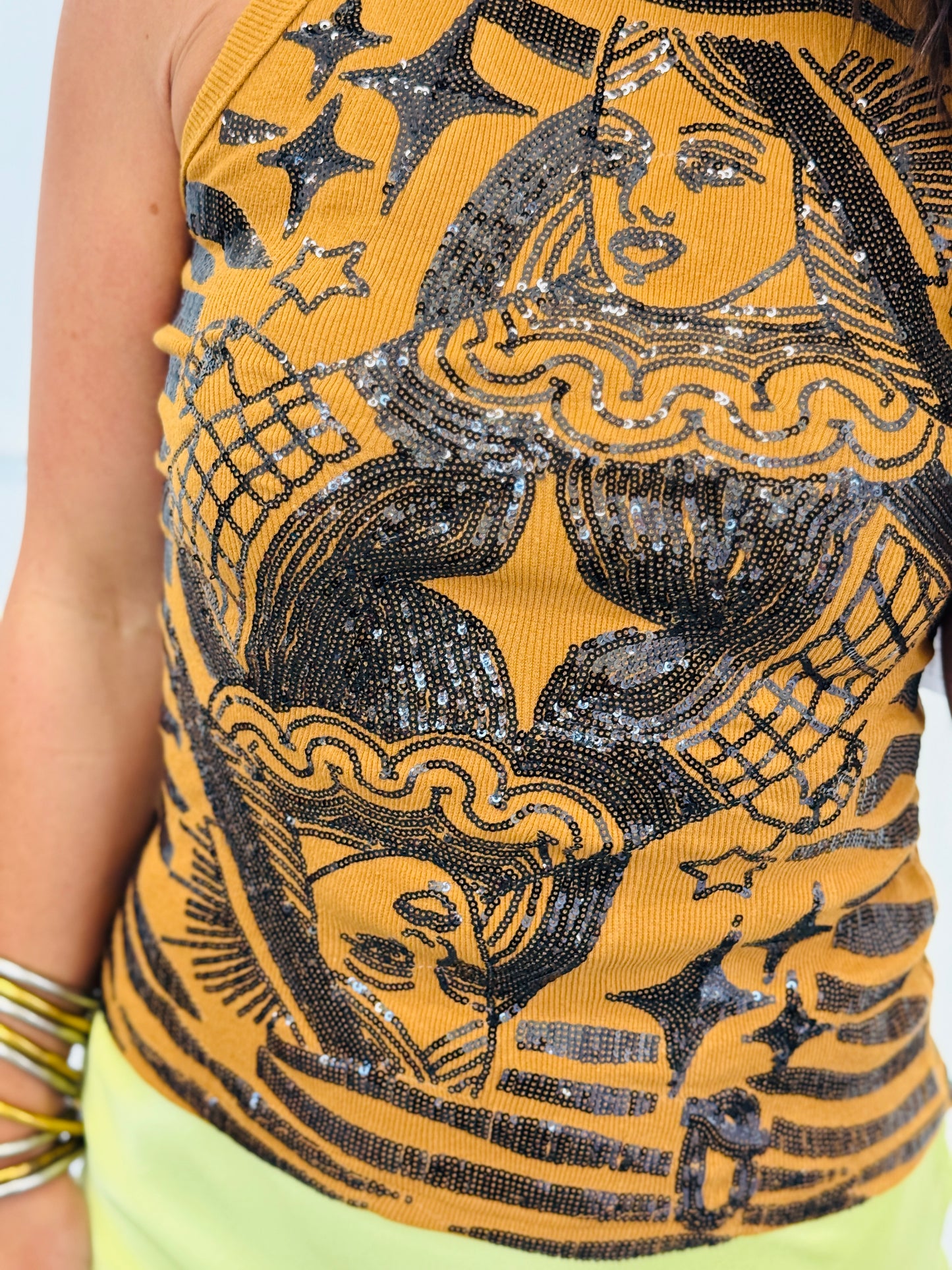 Queen Of Sparkles Brown Tiger Card Logo Tank (Reg. & Plus)