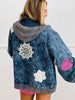 POL Indigo Peace & Love Patch Hoodie Jacket (Reg.)