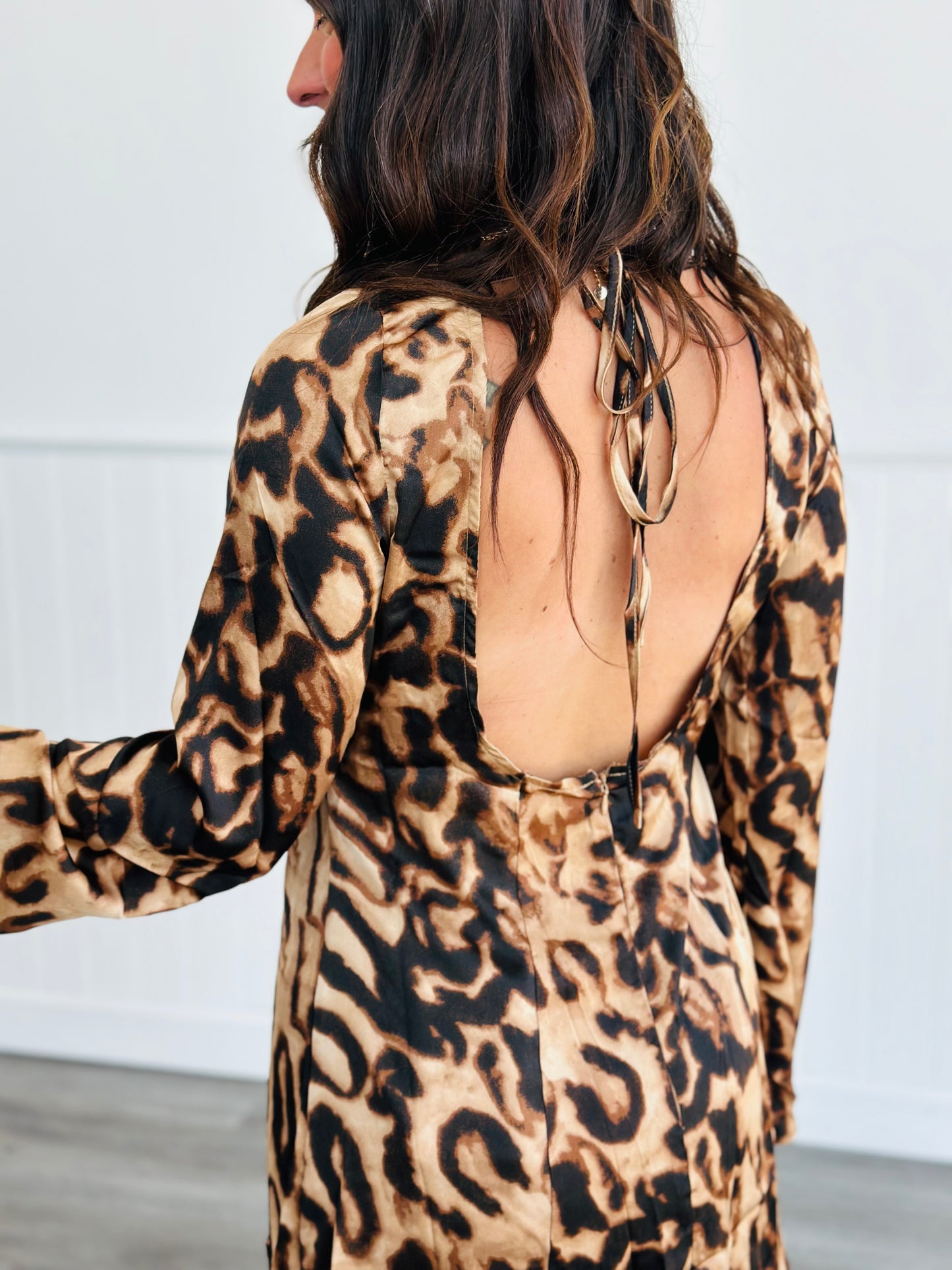 Leopard Open-Back Mini Dress (Reg.)