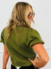 Scarf Action Puff Sleeve Top (Reg.) - 4 Colors