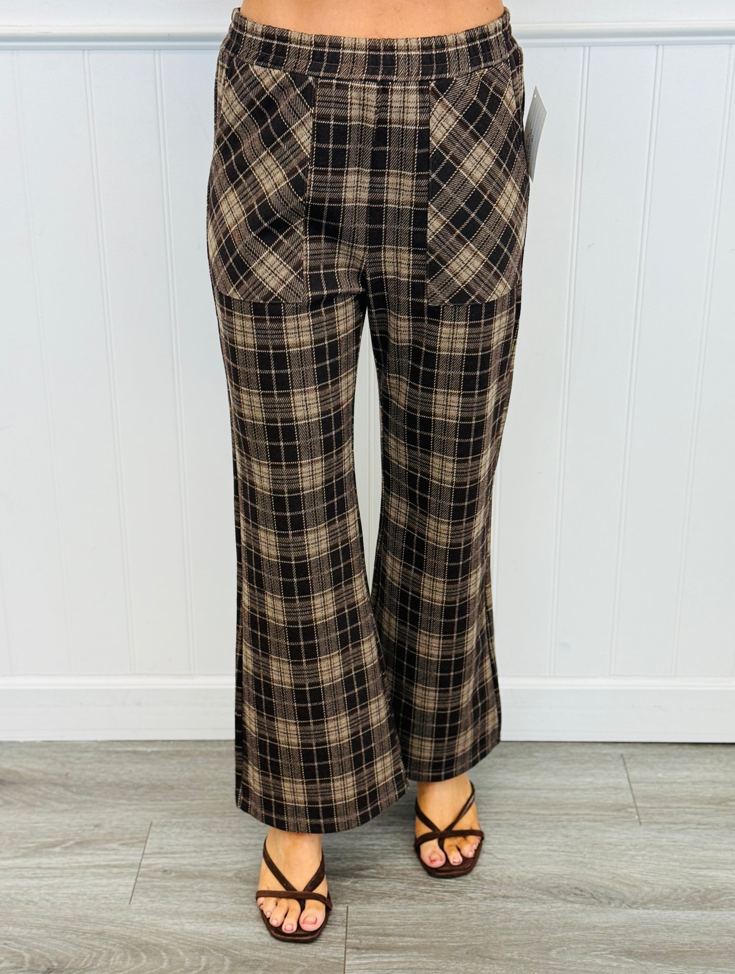 Deep Mocha Plaid Ankle Pants (Reg.)