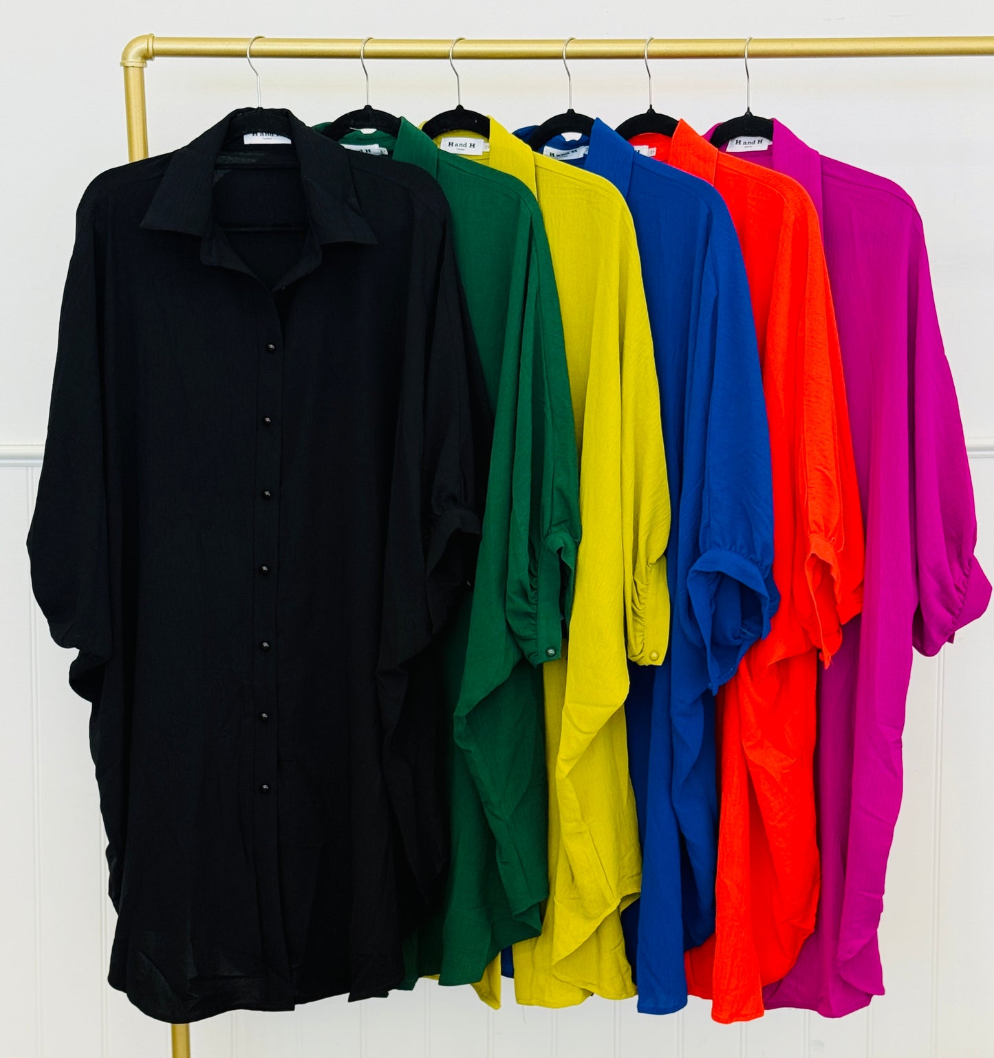 Oversized Button Down Maxi Shirt Dress (One Size) - 6 Colors
