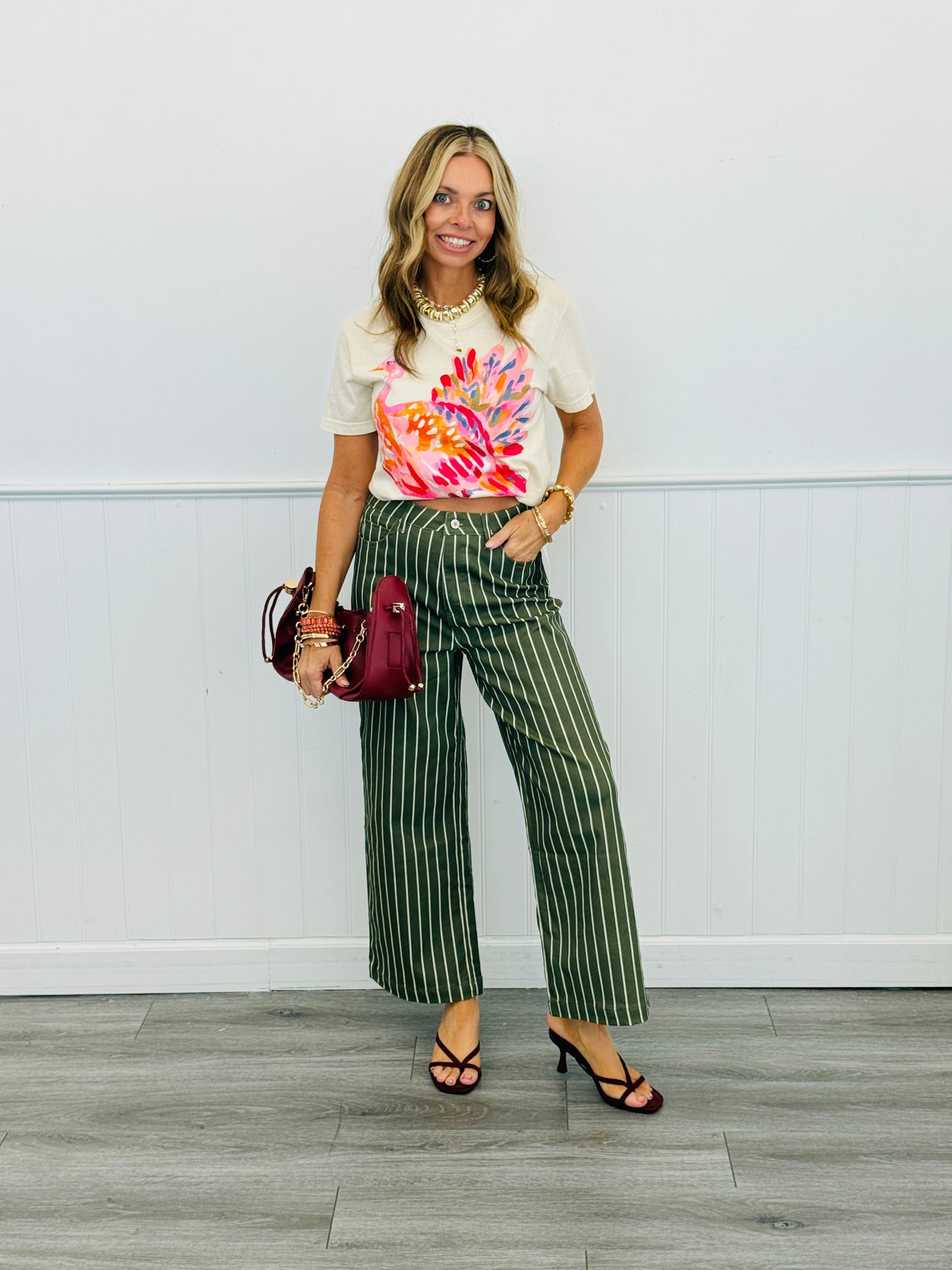 Pinstriped Wide Leg Pants (Reg.) - 3 Colors