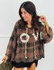 POL Choco Multi Plaid Love Hooded Top (Reg.)