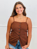 Strappy Linen Blend Button Down Top (Reg.)-2 Colors