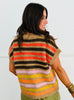 Taupe/Orange Stripe V-Neck Sweater Vest (Reg & Plus)