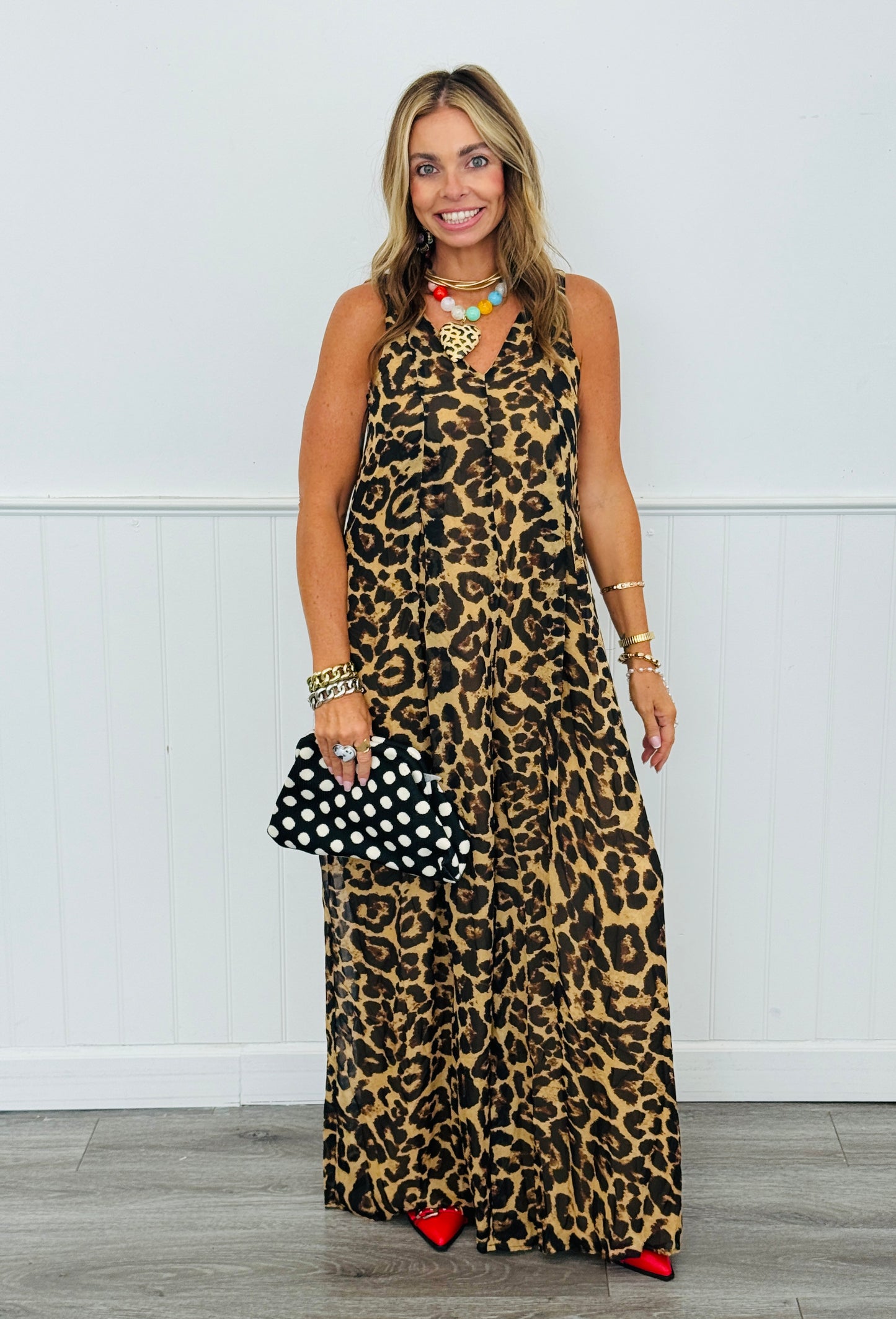 Leopard V-Neck Jumpsuit (Reg.)