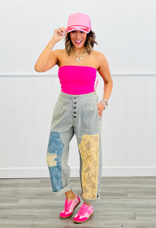 Oli & Hali Washed Vintage Patchwork Jeans  (Reg.)