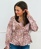 Camel/Pink Zebra Print Blouse (Reg.)