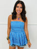 Checkered Strapless Peplum Top (Reg.)-2 Colors