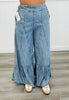 Washed Denim Ultra Wide Leg Palazzo Pants (Reg.)