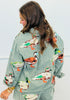 Queen Of Sparkles Green/White Gingham Duck Button Up Top (Reg. and Plus)