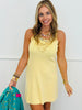 Yellow Sleeveless Embellished Mini Dress (Reg.)