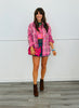 Pink Plaid Multi Crystal Shacket (One Size)