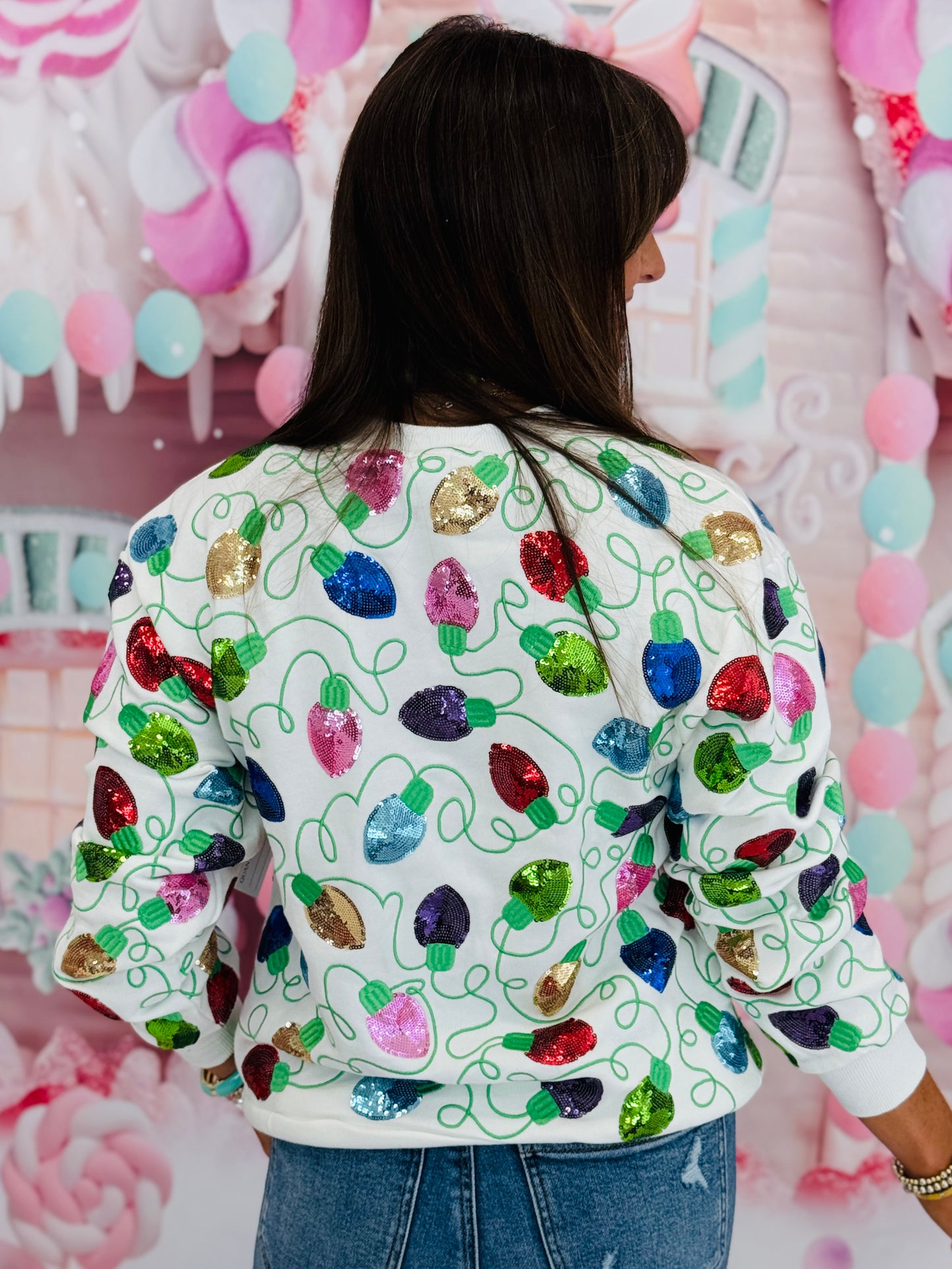 Christmas Lights Sequin Sweatshirt (Reg. and Plus)
