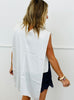 White Double Layer Satin Blouse (Reg.)
