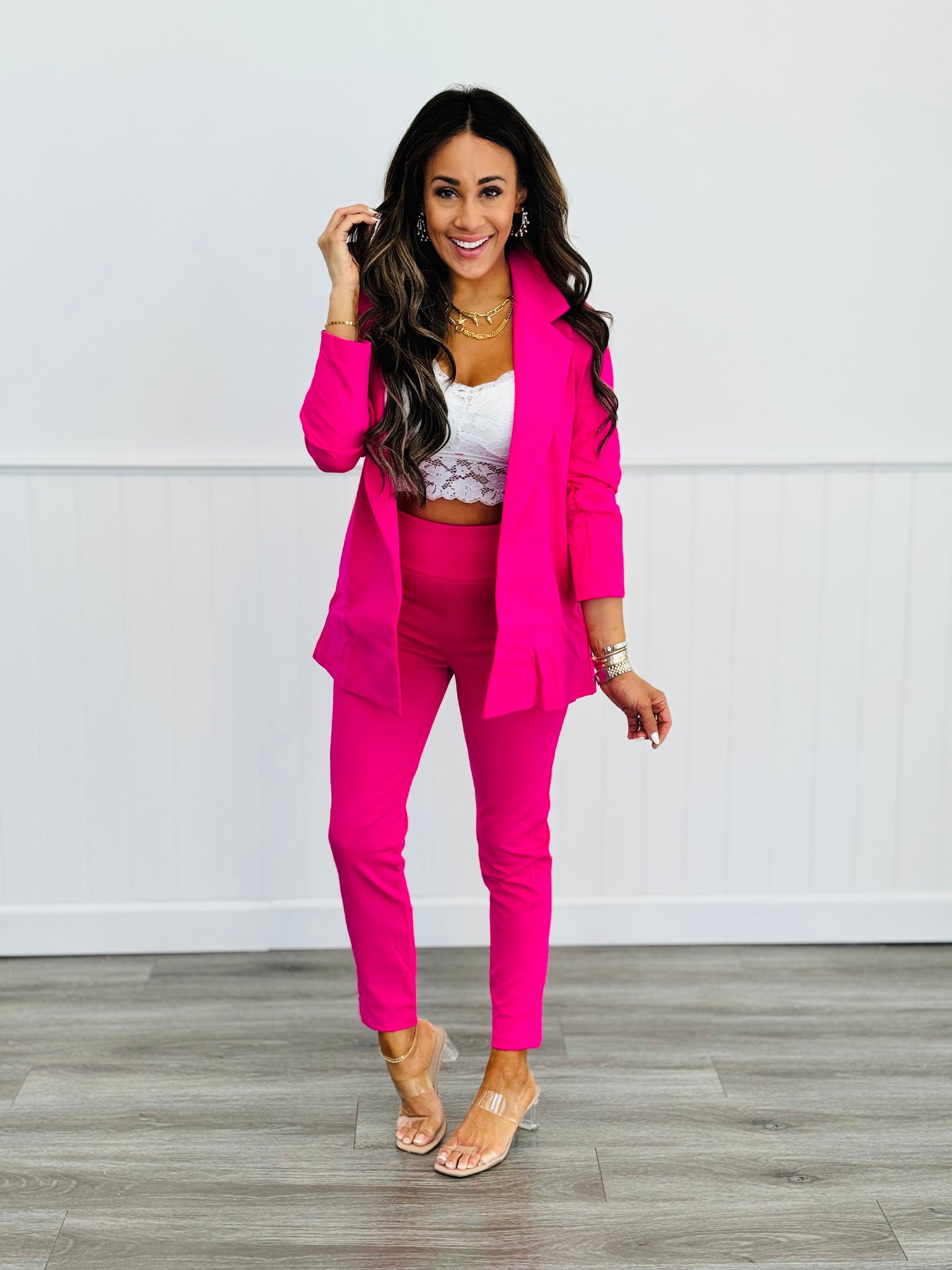 Dear Scarlett Hot Pink Magic High Waist Skinny Pants (Reg. and Plus)