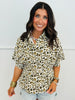 Leopard Life Peplum Blouse (Reg & Plus)