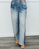Faux Denim Double Side Line Pants (Reg.)