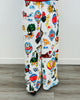 White Multi Icon Palazzo Pants (One Size)