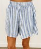 Blue Striped Scoop Back Tank & Shorts Set (Reg.)