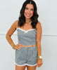 Gingham Lace Trim Short Set (Reg.)-3 Colors
