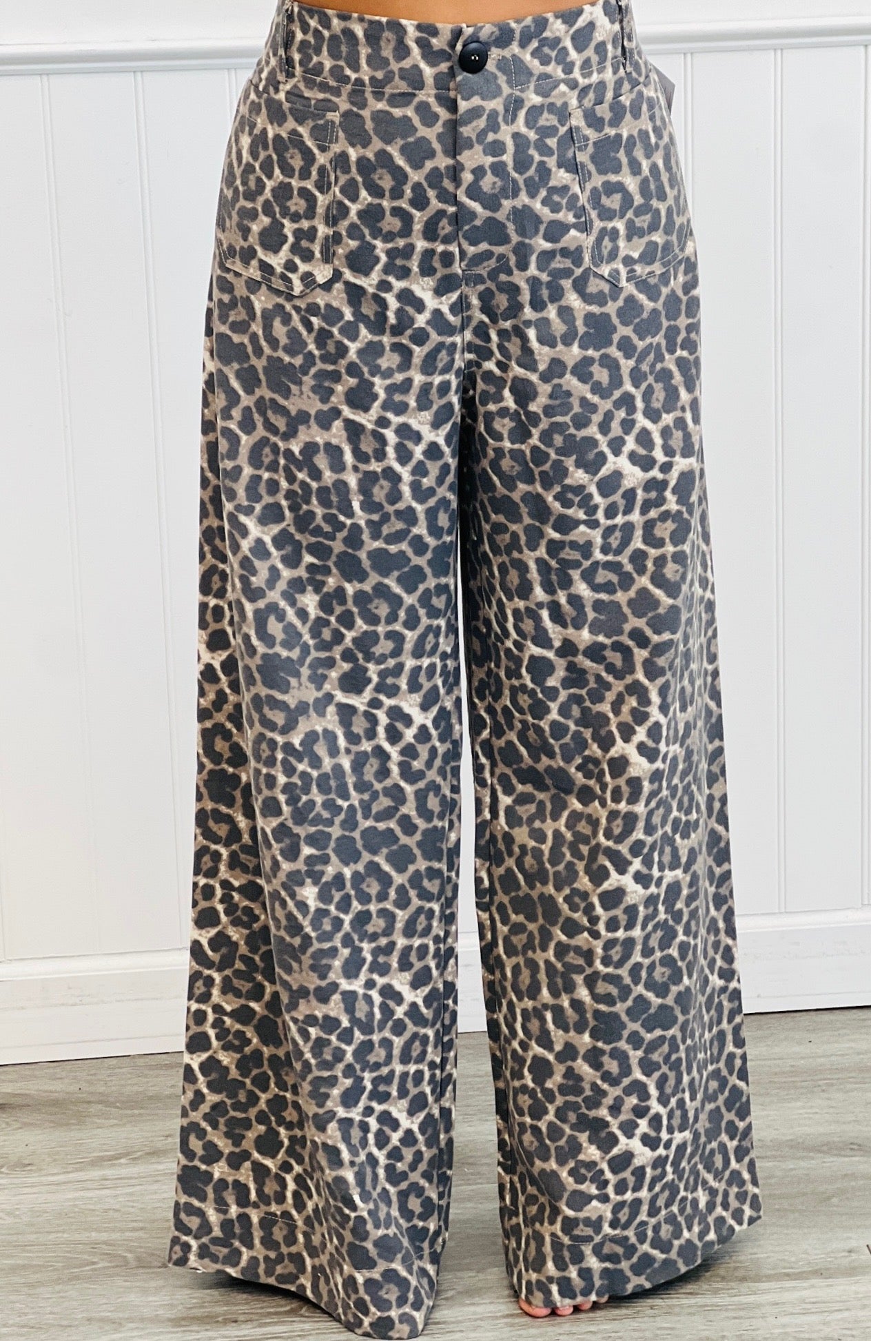 Leopard Wide Leg Pants (Reg. and Plus) - 2 Colors