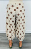 Taupe/Brown Polka Dot Balloon Pants (Reg. and Plus)