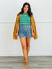 Short Sleeve Multi Stripe Knit Top (Reg.)-2 Colors