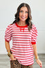 Pink/Red Stripes And Bows Top (Reg.)