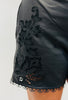 Leatherette Embroidered Lace Trim Shorts (Reg & Plus) - 2 Colors