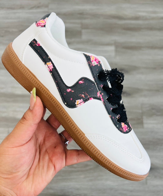 Black/White Rise And Bloom Sneakers