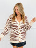 Zebra Print Button Up Cardigan (One Size) - 4 Colors