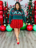 Green Multi Christmas Themed Sweater (Reg. & Plus)