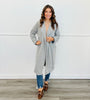 Solid Long Sleeve Button Coat (Reg. & Plus)- 4 Colors