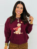 Burgundy Puppy With Fallen Leaves Sweater (Reg.)