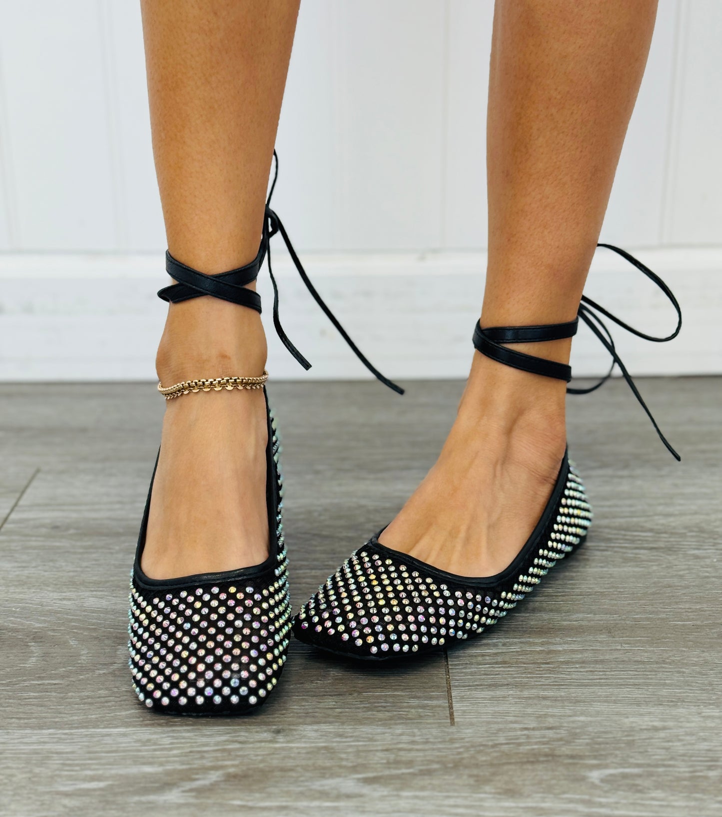 Black Shimmer Wrap Flat