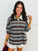 Brown Combo Striped Polo Tee (Reg. and Plus)