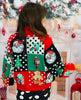 Queen Of Sparkles Colorblock Polka Dot Christmas Icon Zip Up Sweater (Reg. and Plus)