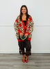 Red Leopard Star Sweater Cardigan (Reg & Plus)