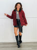 Burgundy/Black Suede Contrast Collar Jacket (Reg.)