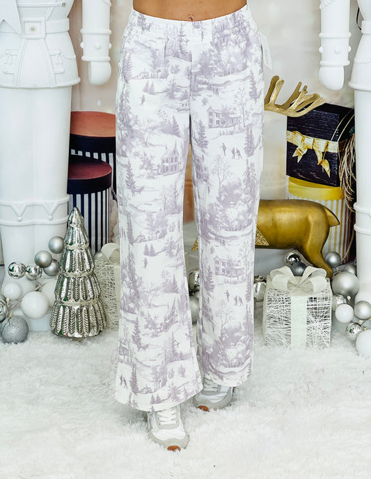 Dusty Purple Holiday Print Sweatpants (Reg.)