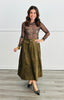 Autumn Daze Corduroy Midi Skirt (Reg)-2 Colors