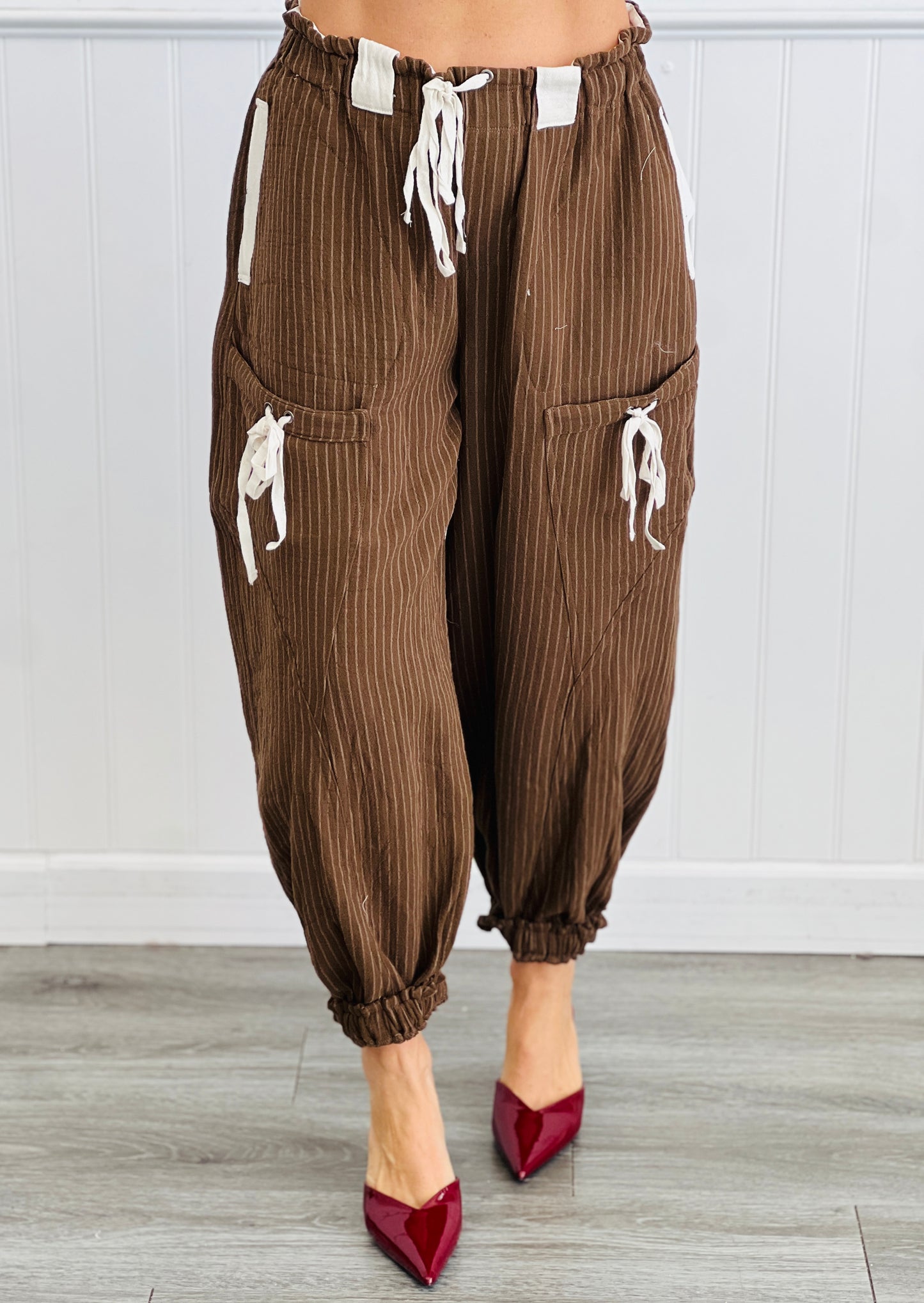 Chocolate Striped Barrel Joggers (Reg.)