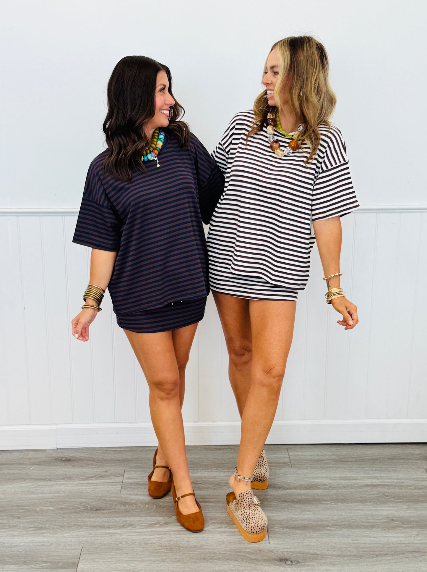 Striped Knit Tee Top (Reg.) - 2 Colors