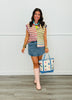 Multi Striped Button Up Sweater Vest (Reg.)
