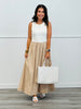Taupe/White Mixed Midi Dress (Reg.)