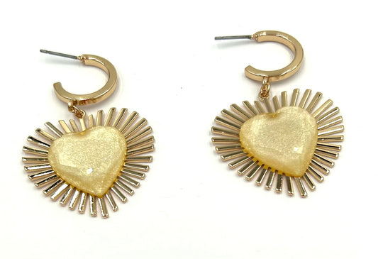 Radiating Heart Earrings