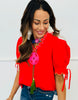 Orange/Pink Scalloped Edge Blouse (Reg.)