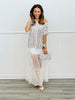 White Lace Hem Maxi Skirt (Reg)